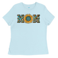 Baby Blue sunflower mom Ladies Tee - RanaPortraitStore