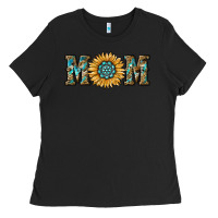 Black sunflower mom Ladies Tee - RanaPortraitStore
