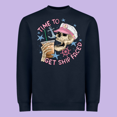 Time To Get Ship Faced Heavyweight Sweatshirt Designed By Maliassmallbusiness