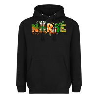 Black st patricks day nurse with gnome Heavyweight Hoodie - NancyCooperArtShop