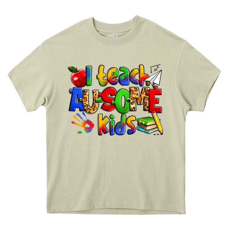 I Teach Ausome Kids Autism Teacher Heavy Core Tee by Zillion Design Studio | Teevron