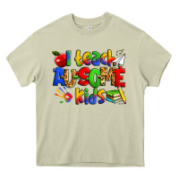 Mossy i teach ausome kids autism teacher Heavy Core Tee - Zillion Design Studio