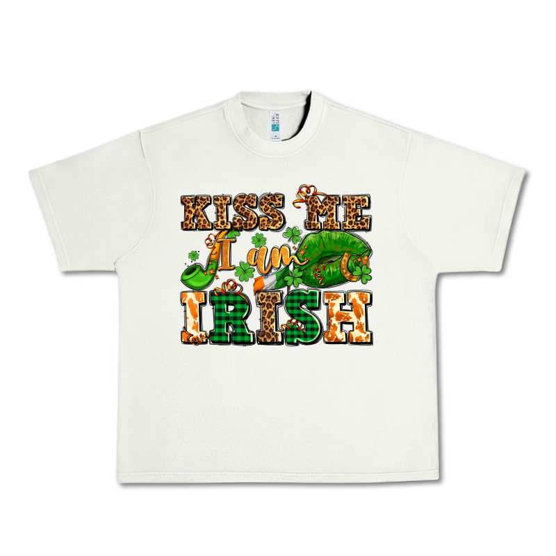 Kiss Me I Am Irish  With Lips And Shamrocks Urban Heavy Tee by AdoDesignShop | Teevron