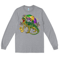Heather Grey mardi gras tree rex Long Sleeve Tee - MaliasSmallBusiness