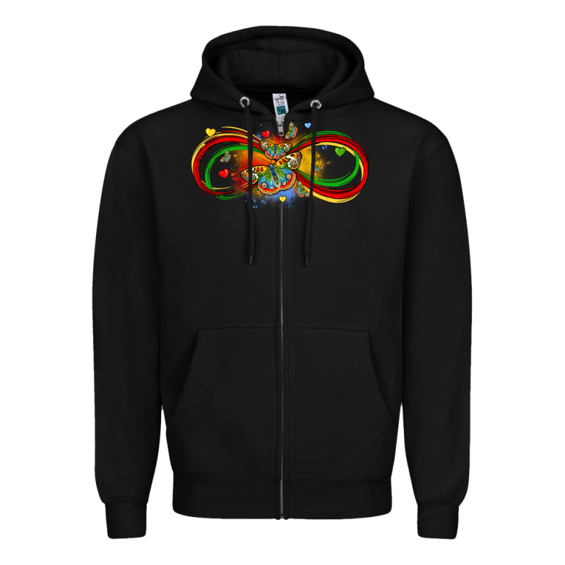 Butterfly Infinity Symbol Autism Zipper Hoodie by LillyAllenDesigns | Teevron