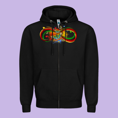 Butterfly Infinity Symbol Autism Zipper Hoodie Designed By Lillyallendesigns