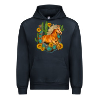 Navy western horse cactus sunflowers horseshoe Urban Hoodie - OliviaCreatesArt