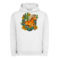 Pigment Lunar Rock western horse cactus sunflowers horseshoe Urban Hoodie - OliviaCreatesArt