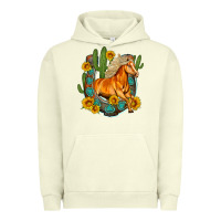 Pigment Pistachio western horse cactus sunflowers horseshoe Urban Hoodie - OliviaCreatesArt