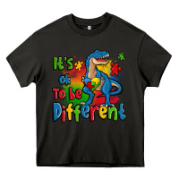 Asphalt it's ok to be different autism trex Heavy Core Tee - Zillion Design Studio