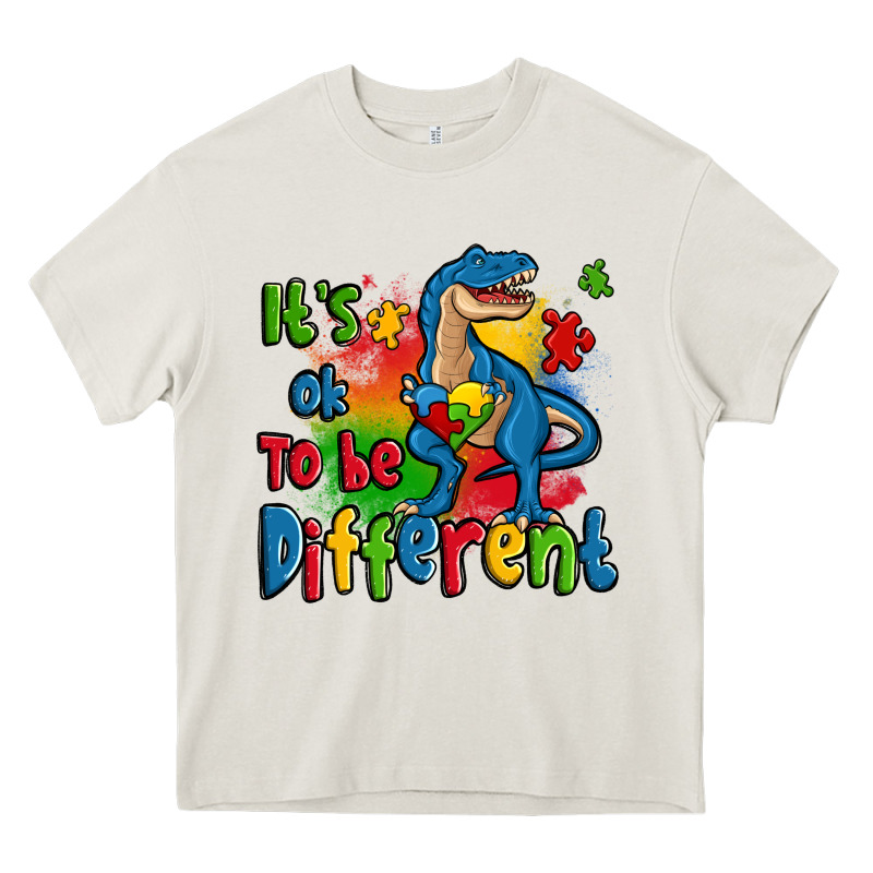 It's Ok To Be Different Autism Trex Heavy Core Tee by Zillion Design Studio | Teevron