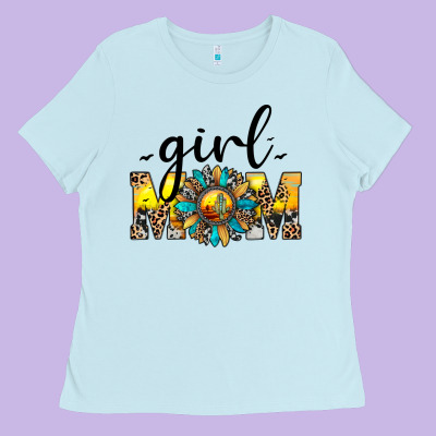 Girl Mom Ladies Tee Designed By Jahusdesignshop