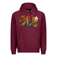 Burgundy Fall vibes pumpkins Premium Hoodie - NancyCooperArtShop