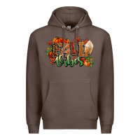 Coffee Fall vibes pumpkins Premium Hoodie - NancyCooperArtShop