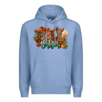 Colony Blue Fall vibes pumpkins Premium Hoodie - NancyCooperArtShop