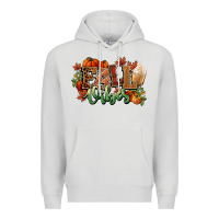 Dove Grey Fall vibes pumpkins Premium Hoodie - NancyCooperArtShop