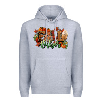 Heather Grey Fall vibes pumpkins Premium Hoodie - NancyCooperArtShop