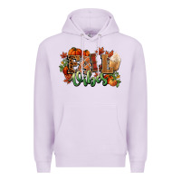 Lilac Fall vibes pumpkins Premium Hoodie - NancyCooperArtShop
