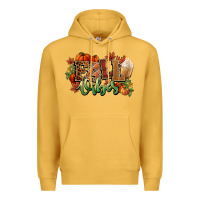 Mustard Fall vibes pumpkins Premium Hoodie - NancyCooperArtShop