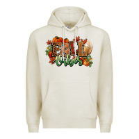 Oatmeal Heather Fall vibes pumpkins Premium Hoodie - NancyCooperArtShop