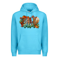 Ocean Blue Fall vibes pumpkins Premium Hoodie - NancyCooperArtShop