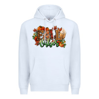 White Fall vibes pumpkins Premium Hoodie - NancyCooperArtShop