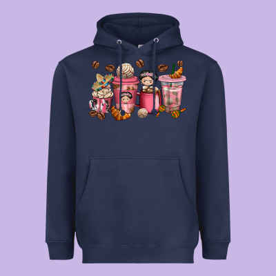 Cafecito Y Chisme Coffee Cups Heavyweight Hoodie Designed By Texasbilliewilder
