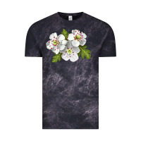 Cloud Black Hawthorn Flower Illustrations Vintage Tee - LillyAllenDesigns