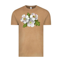 Vintage Camel Hawthorn Flower Illustrations Vintage Tee - LillyAllenDesigns