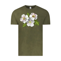 Vintage Olive Hawthorn Flower Illustrations Vintage Tee - LillyAllenDesigns
