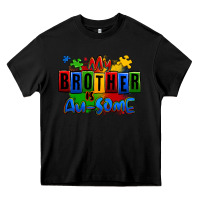 Black my brother is ausome autism Heavy Core Tee - Zillion Design Studio