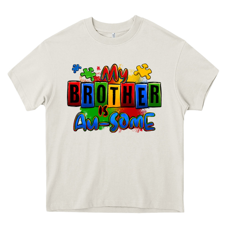 My Brother Is Ausome Autism Heavy Core Tee by Zillion Design Studio | Teevron