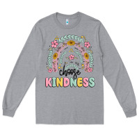 Heather Grey choose kindness Long Sleeve Tee - MaliasSmallBusiness