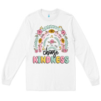 White choose kindness Long Sleeve Tee - MaliasSmallBusiness