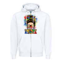 White autism mom messy bun Zipper Hoodie - LillyAllenDesigns