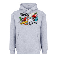Heather Grey best teacher ever Heavyweight Hoodie - NancyCooperArtShop