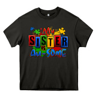 Asphalt my sister is ausome autism Heavy Core Tee - Zillion Design Studio