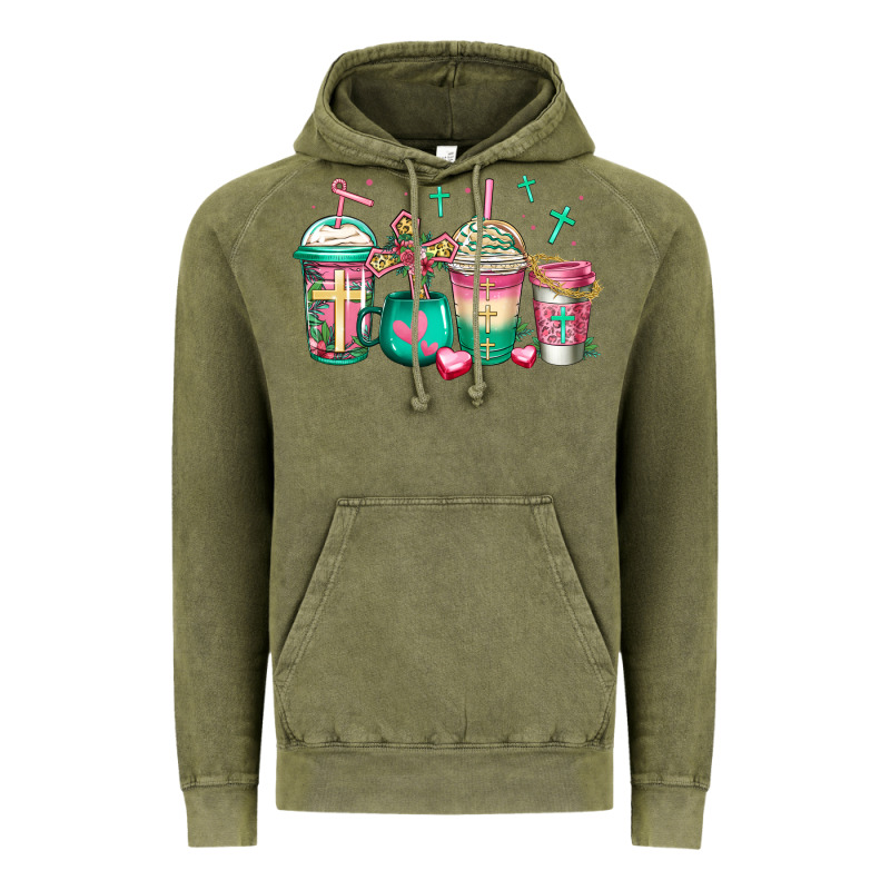 Religious Christian Coffee Cups Vintage Hoodie by Jasminsmagicworld | Teevron