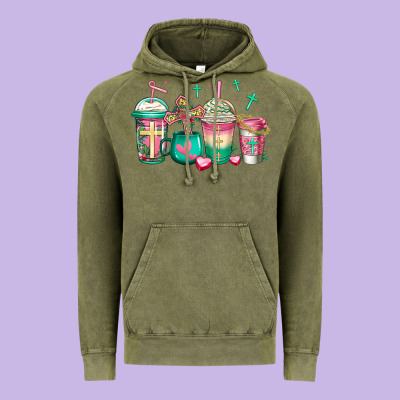 Religious Christian Coffee Cups Vintage Hoodie Designed By Jasminsmagicworld