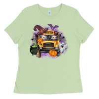 Matcha Halloween School Bus Ladies Tee - texasbilliewilder