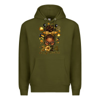 Army Green 2024 happy new year  afro messy bun Premium Hoodie - texasbilliewilder