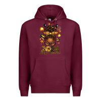 Burgundy 2024 happy new year  afro messy bun Premium Hoodie - texasbilliewilder