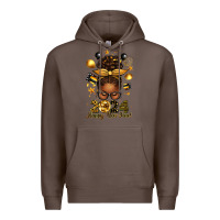 Coffee 2024 happy new year  afro messy bun Premium Hoodie - texasbilliewilder