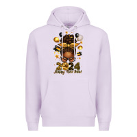 Lilac 2024 happy new year  afro messy bun Premium Hoodie - texasbilliewilder