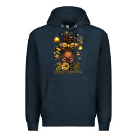 Navy 2024 happy new year  afro messy bun Premium Hoodie - texasbilliewilder