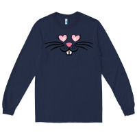Navy bunny face easter Long Sleeve Tee - MaliasSmallBusiness