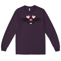 Plum bunny face easter Long Sleeve Tee - MaliasSmallBusiness