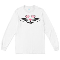 White bunny face easter Long Sleeve Tee - MaliasSmallBusiness