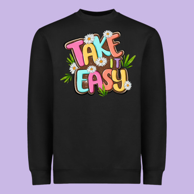 Take It Easy Heavyweight Sweatshirt Designed By Maliassmallbusiness