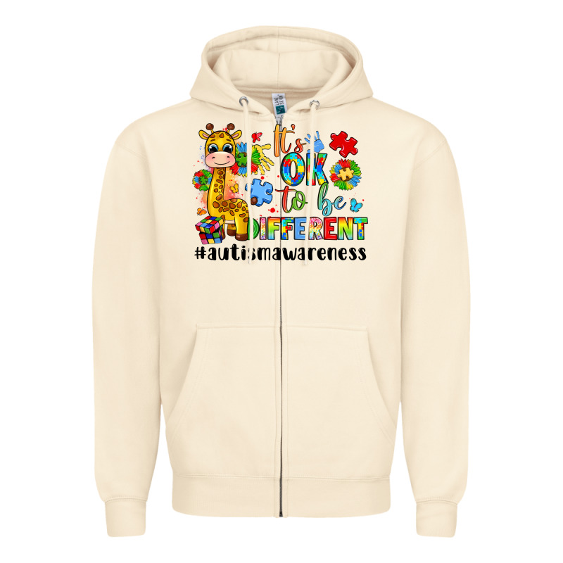 It S Ok To Be Different Giraffe Zipper Hoodie by LillyAllenDesigns | Teevron